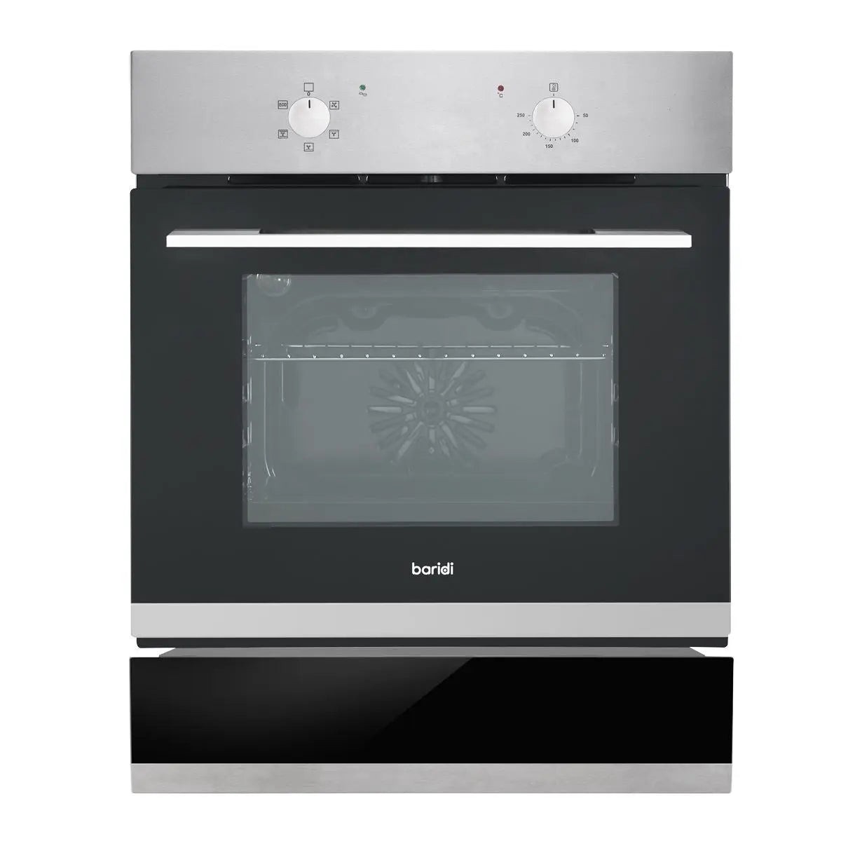 Baridi 60cm 4-Function Fan-Assisted Oven & 60cm Warming Drawer Bundle, Stainless Steel