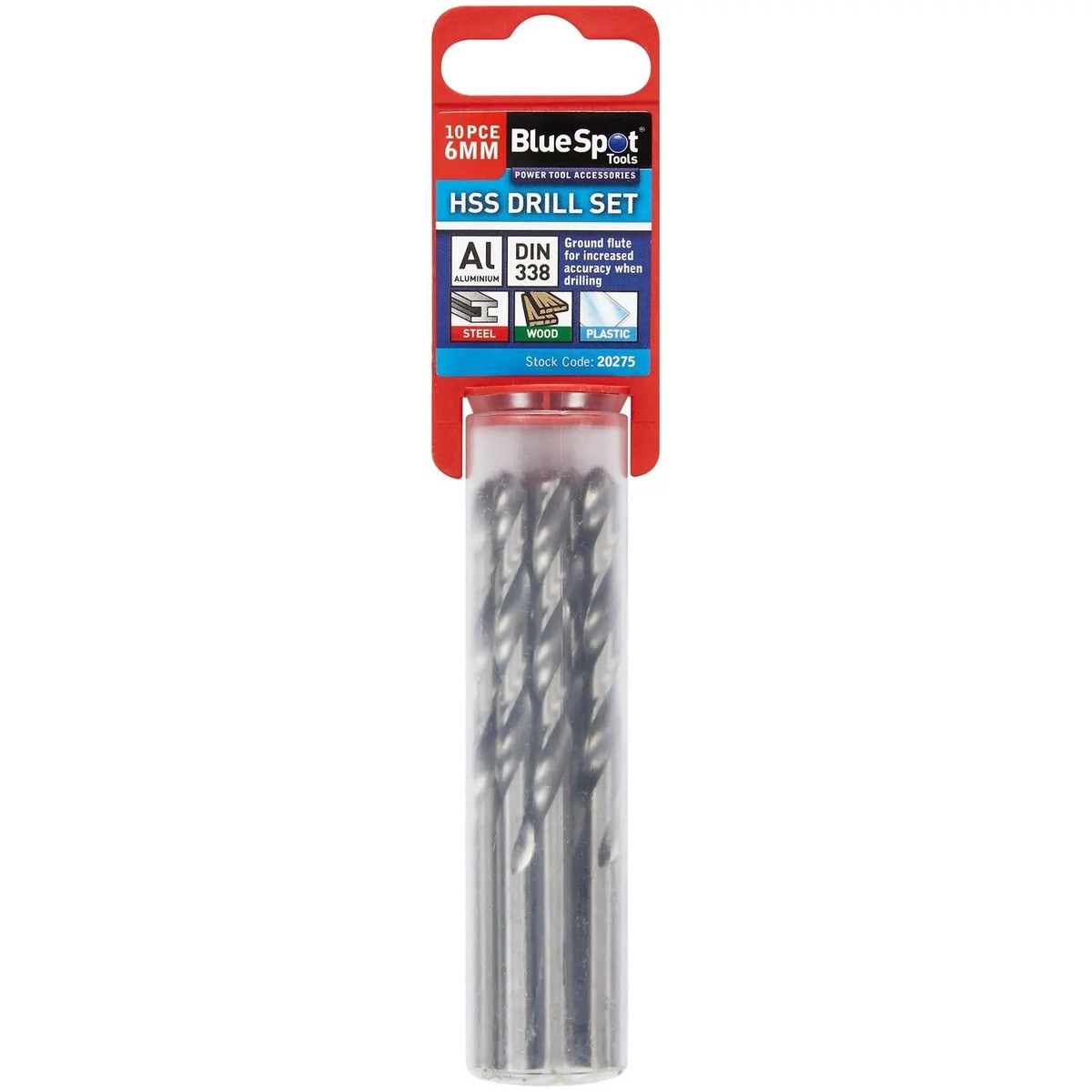 BlueSpot HSS Metal Drill Bits 6mm 10 Pack
