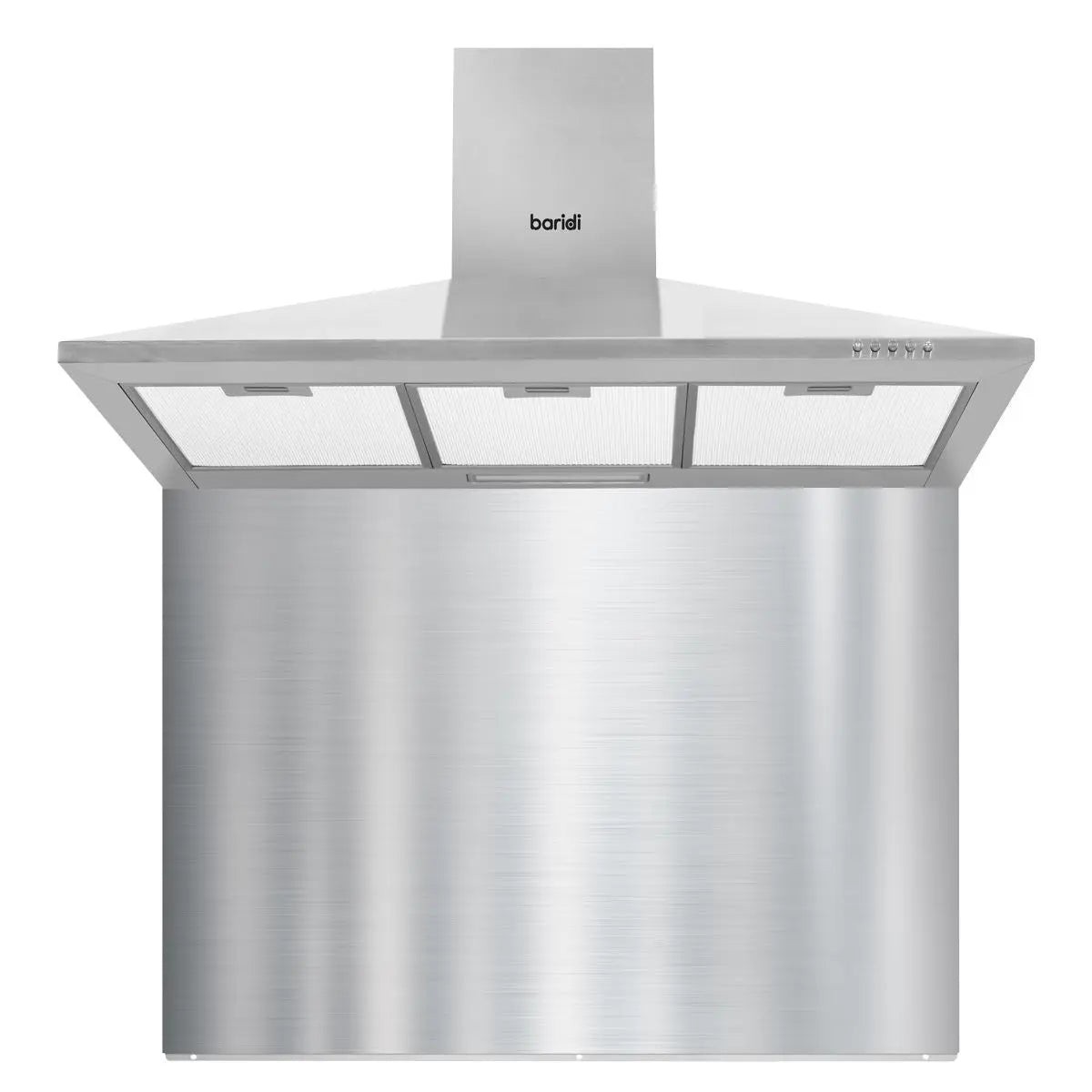 Baridi 90cm Chimney Style Cooker Hood with Carbon Filters, Stainless Steel
