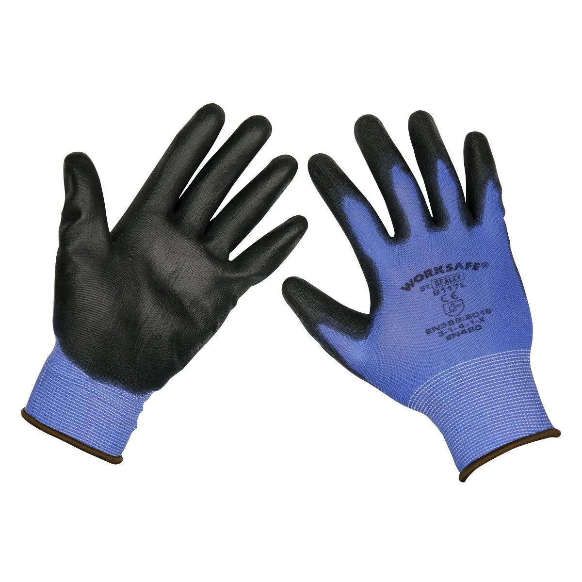 Worksafe by Sealey Lightweight Precision Grip Gloves (Large) - Pack of 6 Pairs