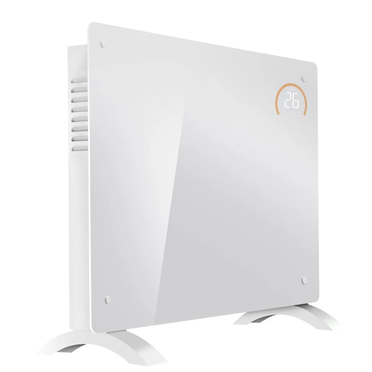 Baridi Electric Glass Panel Heater, 1500W, Thermostat Controlled 24Hr 7 Day Timer, Wi-Fi Enabled, Remote Control, White
