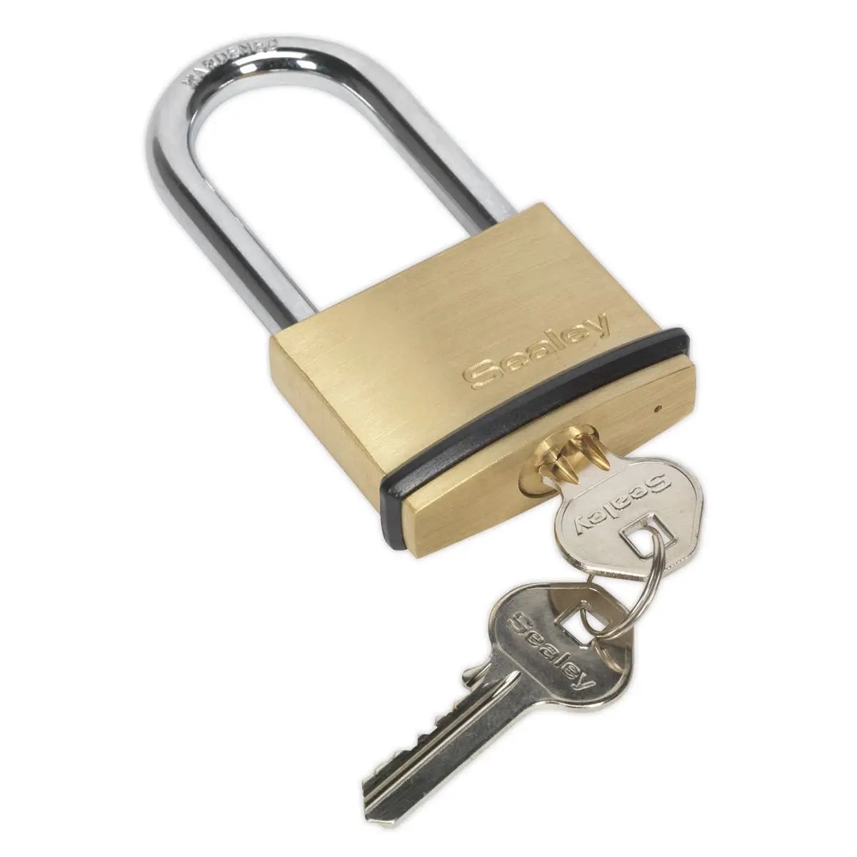 Sealey Brass Body Padlock Long Shackle 50mm