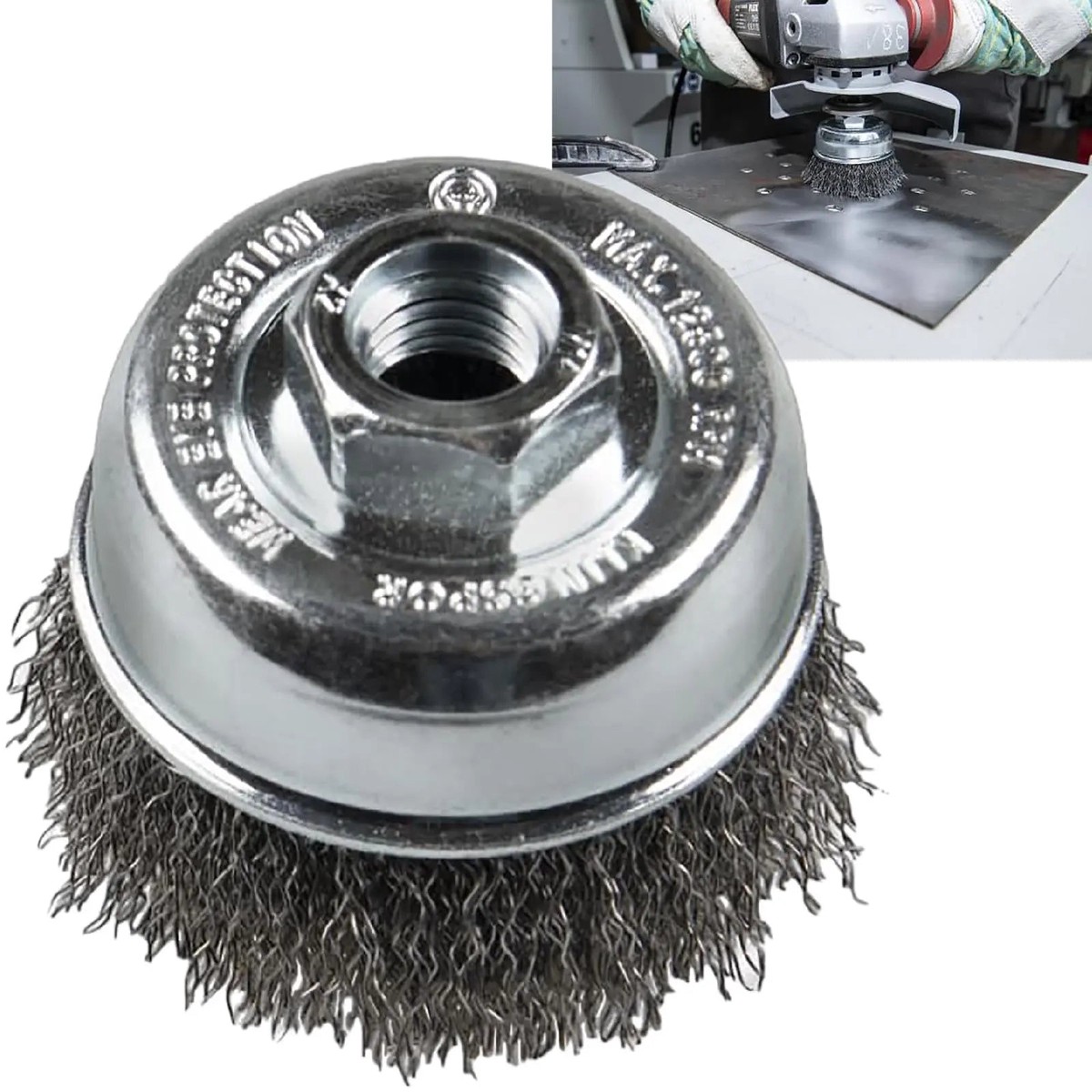 Klingspor Crimped Wire Cup Brush 65mm 80mm 100mm M14 Steel BT600W